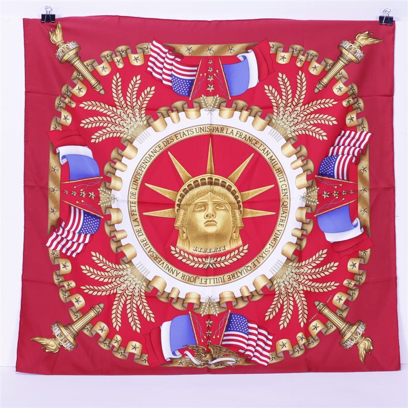 Appraisal: Hermes Paris Limited Edition 'Liberty' silk scarf commemorating the Statue