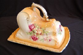 Appraisal: VICTORIAN FLORAL CHEESE DISH COVER