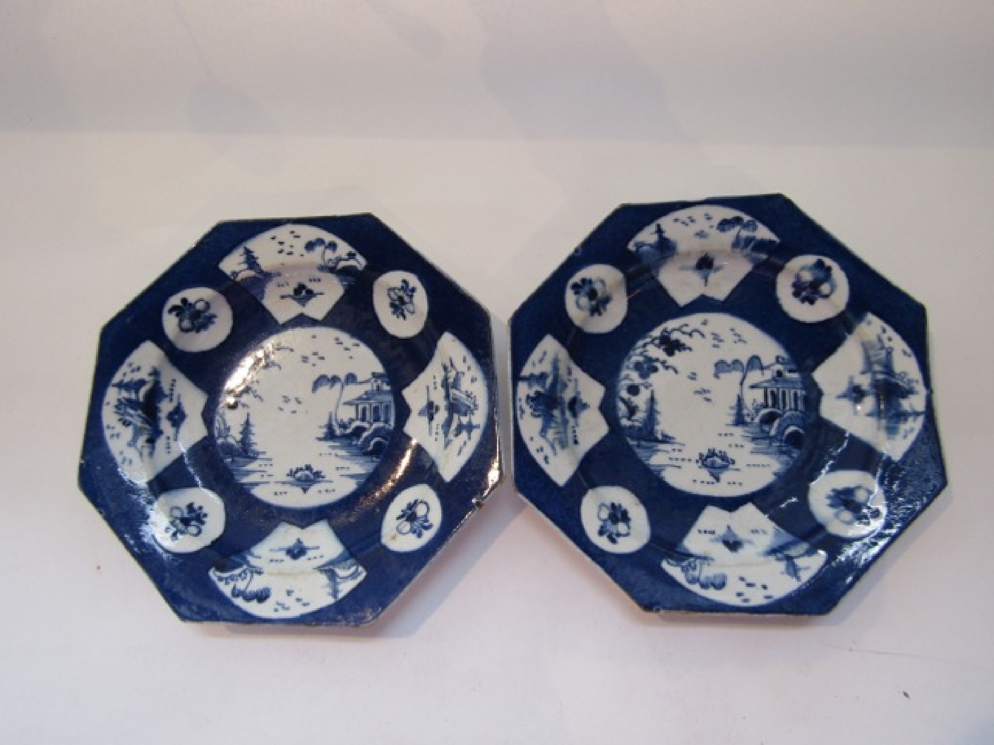 Appraisal: A pair of unusual th century plates of octagonal form