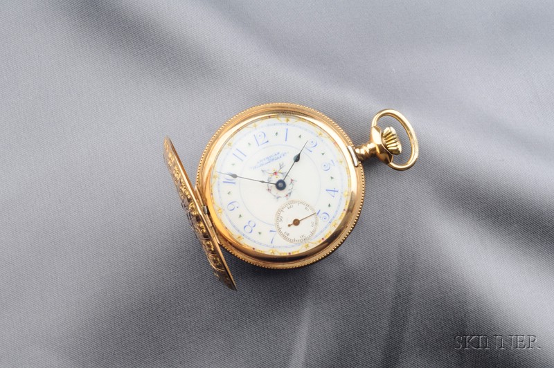 Appraisal: Antique kt Tricolor Gold Hunting Case Pocket Watch American Waltham