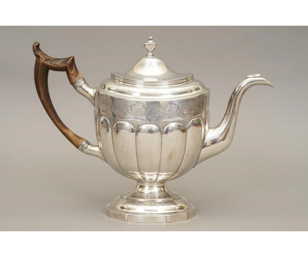 Appraisal: Philadelphia coin silver tea pot by Samuel Williamson circa of