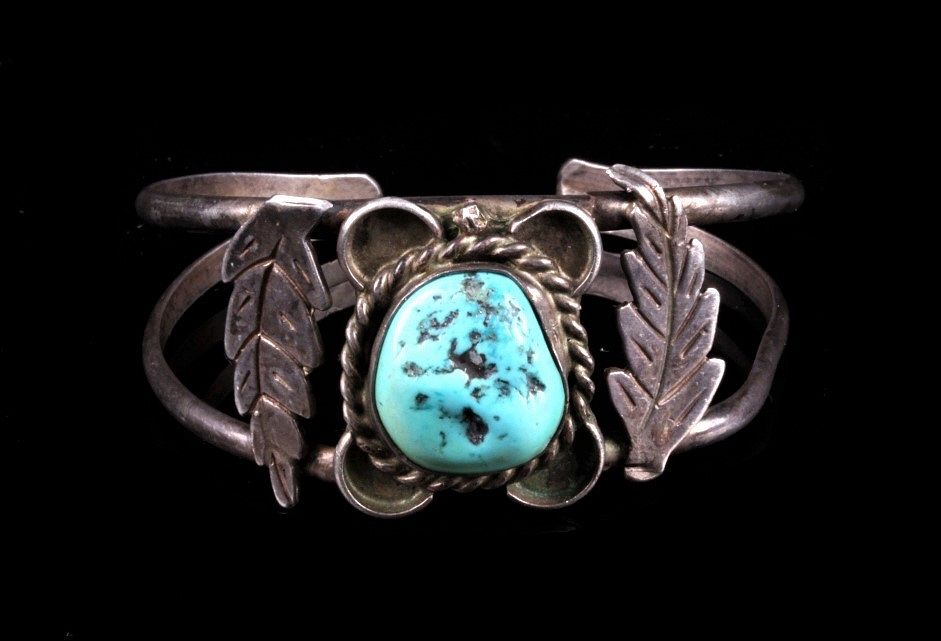 Appraisal: Navajo Sterling Silver Turquoise Bracelet For your consideration is this