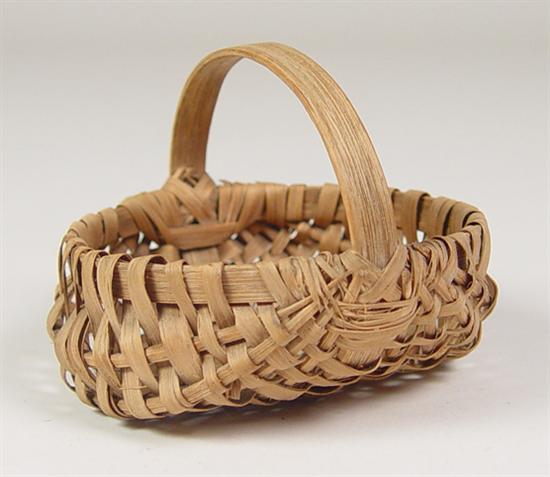 Appraisal: Miniature Buttocks Basket Early th Century With handle x