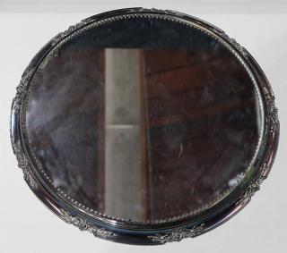 Appraisal: Victorian style silver plate mirror plateau Victorian style silver plate