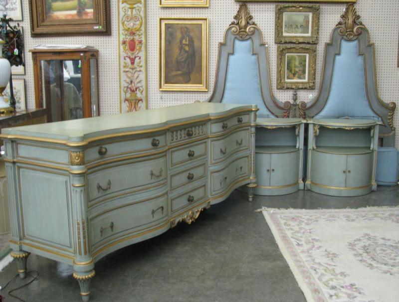 Appraisal: King Size Bedroom Group with Karges Dresser and two Karges