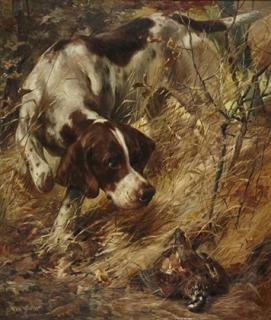 Appraisal: Edmund H Osthaus Pointer and Quail signed and dated Edm