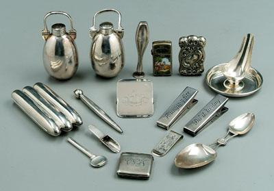 Appraisal: Sixteen silver accessories sterling pipe stand - x - in