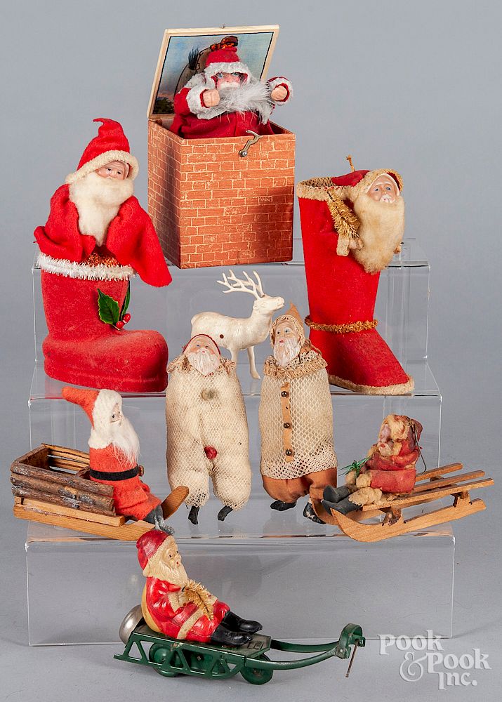 Appraisal: Miscellaneous vintage Santa Claus figures Miscellaneous vintage Santa Claus figures