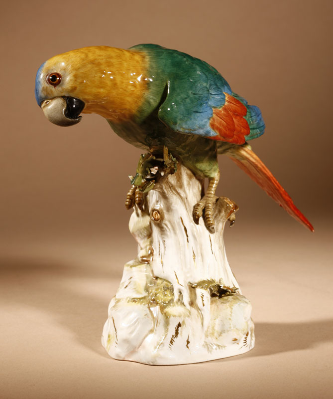 Appraisal: A Meissen porcelain figure of a parrot A Meissen porcelain