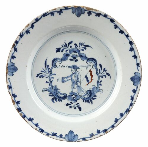 Appraisal: An th century Dutch Delft circular plate decorated with a