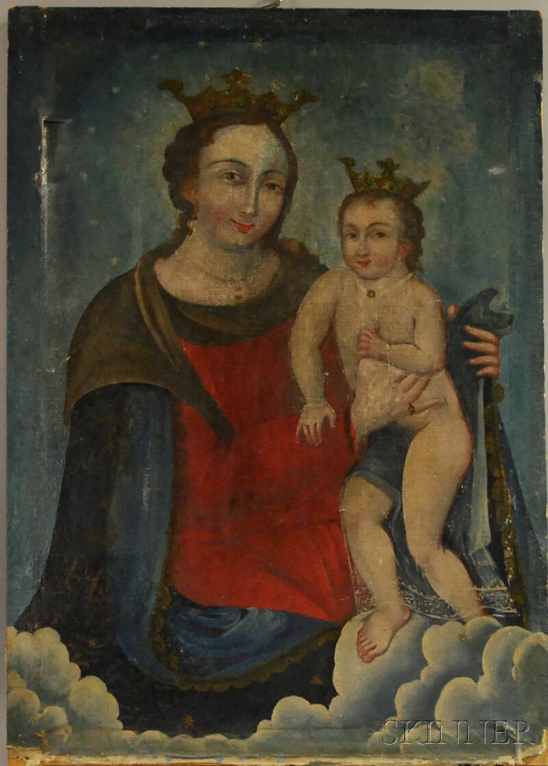 Appraisal: Latin American School th th Century Madonna and Child Unsigned