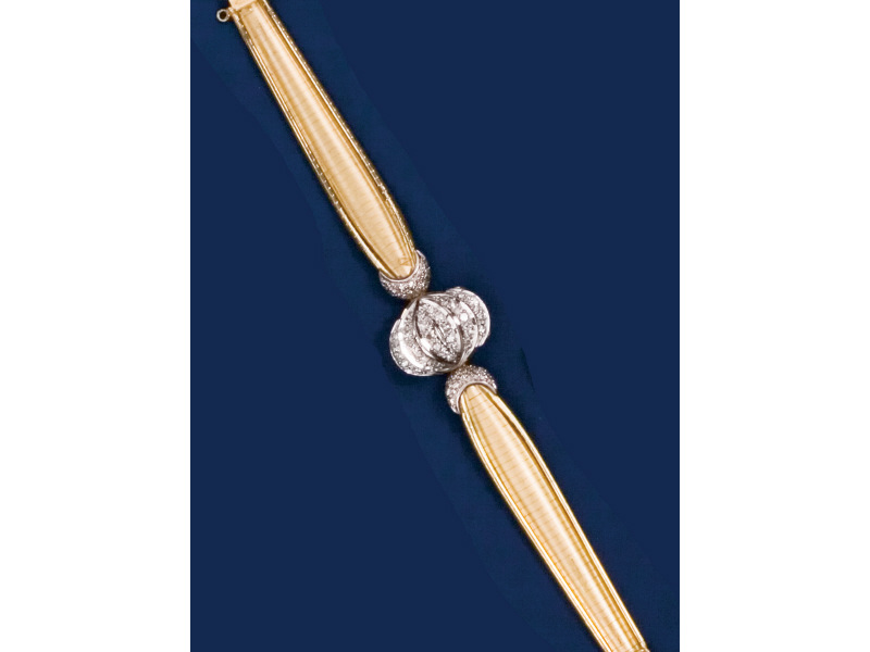 Appraisal: DIAMOND WATCH k yellow gold lady's P Buhre' watch with