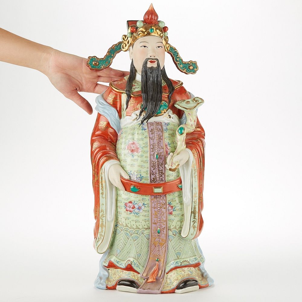 Appraisal: Chinese Republic Period Porcelain Figure w Ruyi Scepter A massive