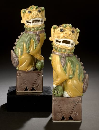 Appraisal: Pair of Chinese Export Porcelain Foo Dogs Republic Period -