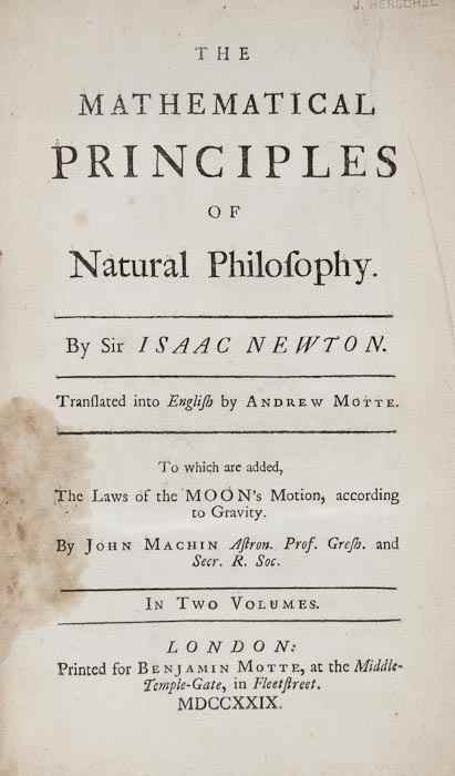 Appraisal: Newton Sir Isaac The Mathematical Principles of Natural Philosophy translated