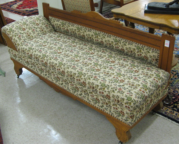 Appraisal: LATE VICTORIAN OAK LOUNGE Burlington Wire Mattress Co Burlington Iowa