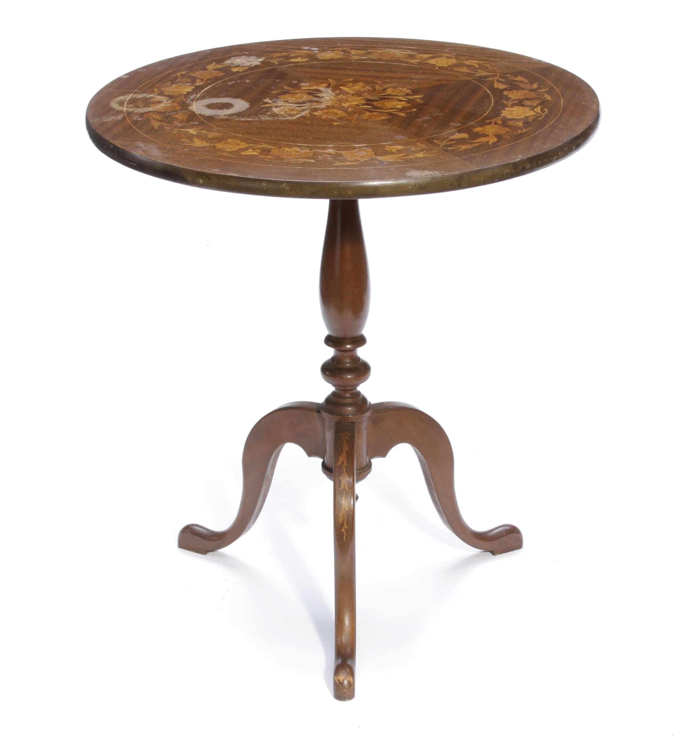 Appraisal: A Dutch Rococo style tilt top occasional table height in