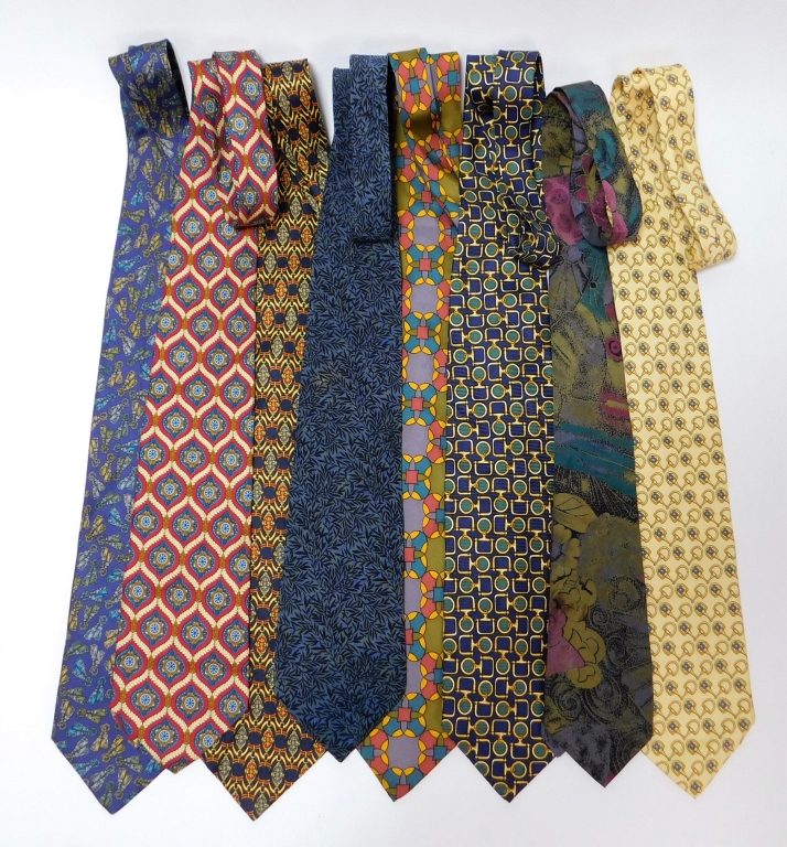 Appraisal: PC GUCCI FENDI ASSORTED SILK NECKTIES Italy Includes a navy