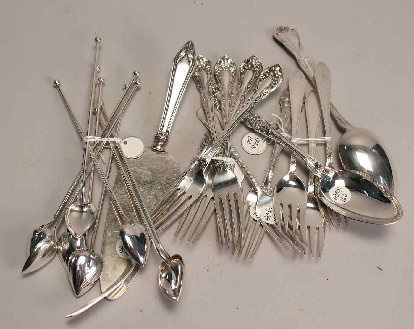 Appraisal: TWENTY-TWO PIECES OF STERLING SILVER FLATWAREBy various makers Includes nine