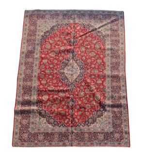 Appraisal: Hand Woven Persian Kashan Area Rug ' x ' Wool