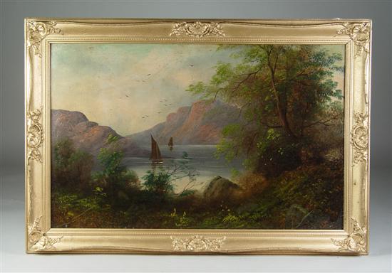 Appraisal: Hider Frank - th Century Oil on board landscape with