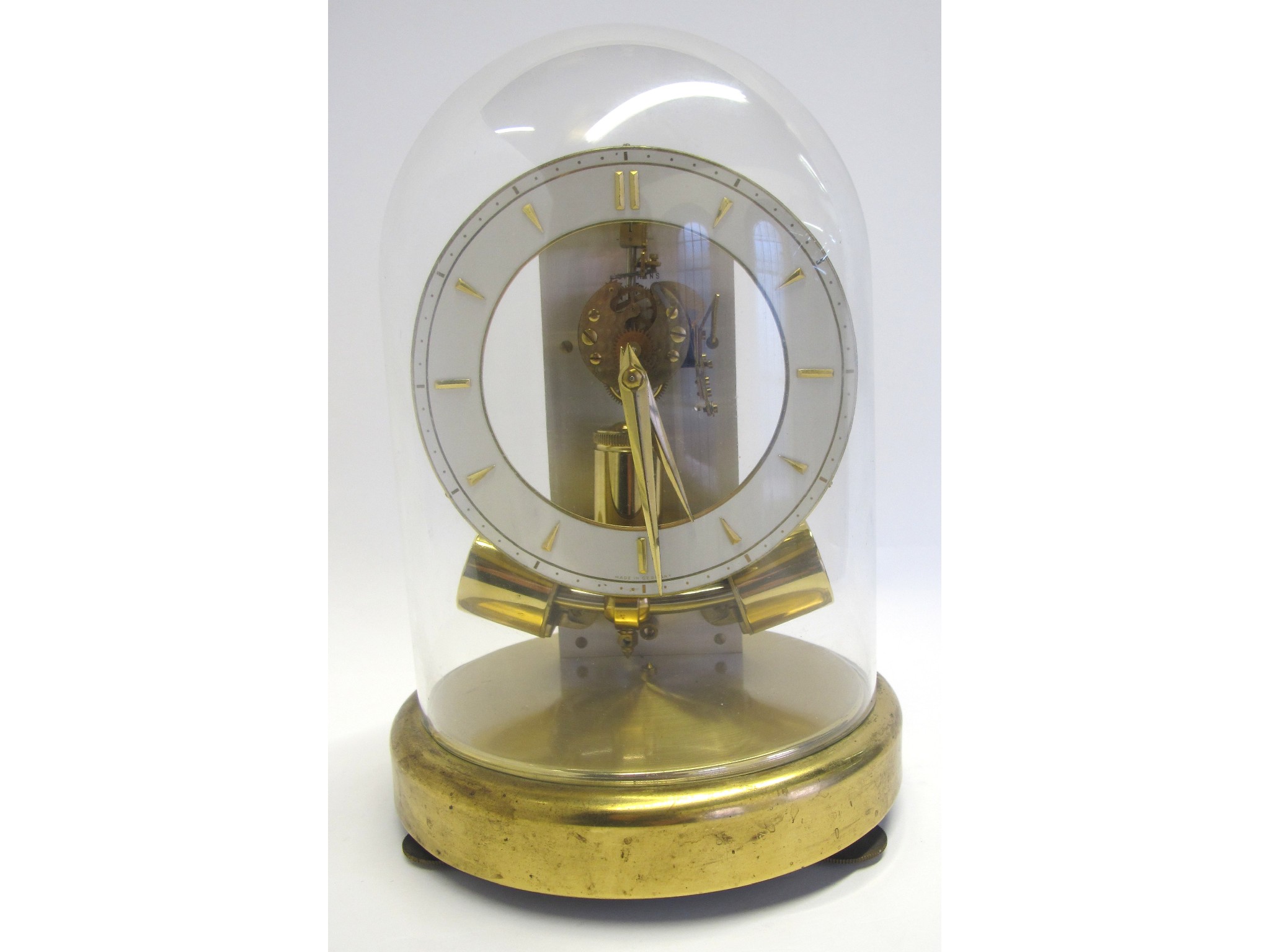 Appraisal: German glass domed mantle clock