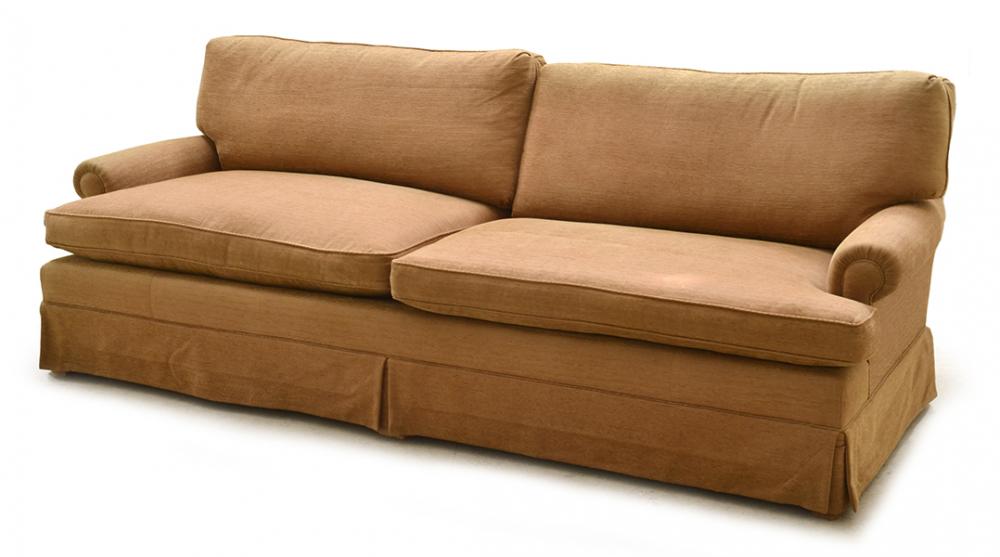 Appraisal: A GOOD QUALITY PAIR OF MODERN THREE SEAT SOFAS Upholstered