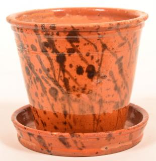 Appraisal: W Smith Womelsdorf PA Redware Flower Pot Willoughby Smith Womelsdorf