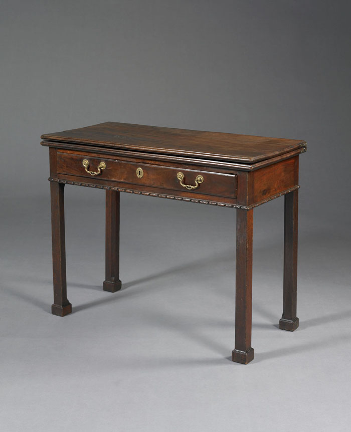 Appraisal: PHILADELPHIA CHIPPENDALE CARVED MAHOGANY CARD TABLE The hinged rectangular top