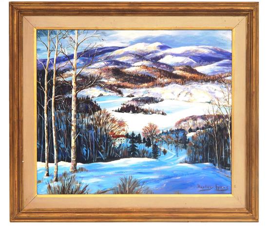 Appraisal: Harley Lyons American - oil on Masonite In the Laurentians