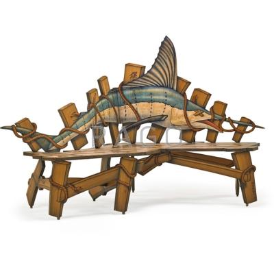 Appraisal: JOHN CEDERQUIST b Folding fish bench from the Conservation Series