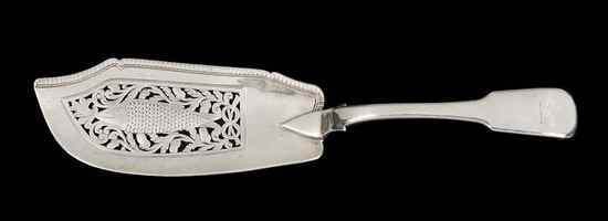 Appraisal: A George IV silver fiddle pattern fish slice by William