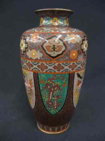 Appraisal: Japanese Cloisonne Vase th century shield design with alternating dragon