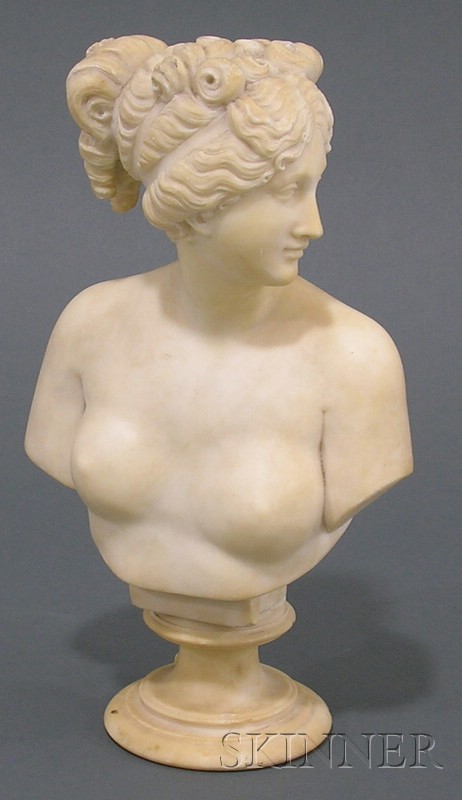 Appraisal: Italian Carved Alabaster Bust of Venus th century after the