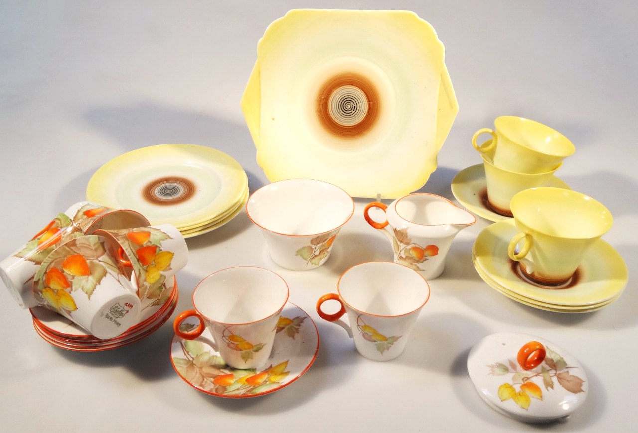 Appraisal: A 's Shelley part Art Deco tea service comprising cups