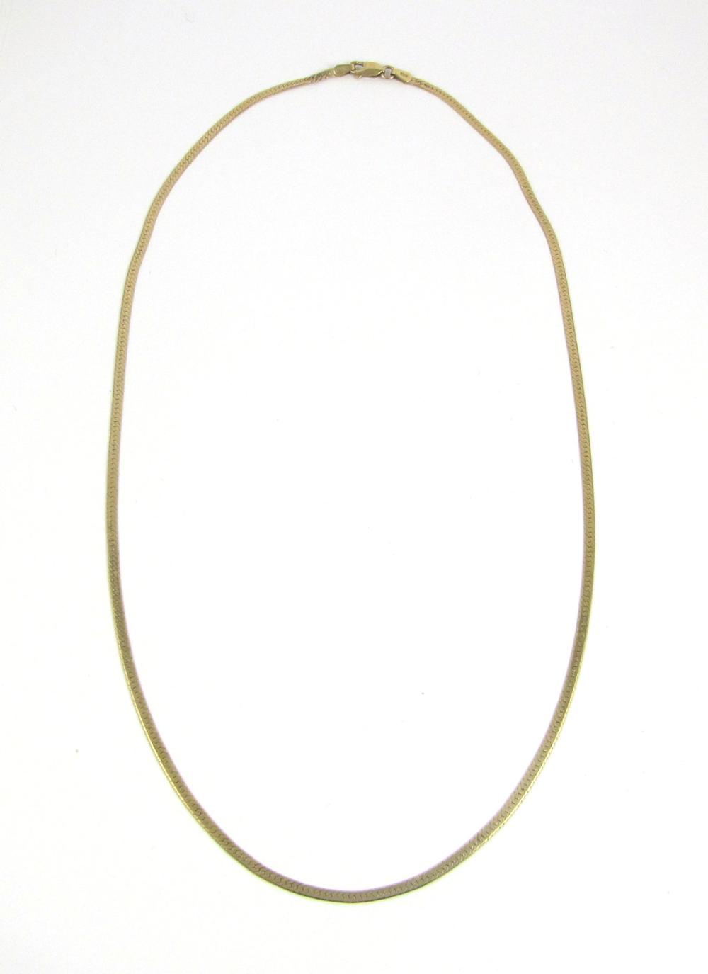 Appraisal: FOURTEEN KARAT GOLD CHAIN NECKLACE herringbone design - L grams