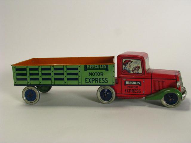 Appraisal: J Chein Pressed Tin Motor Hercules Truck truck and trailer