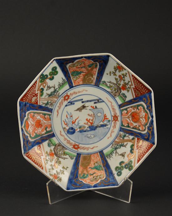 Appraisal: A th C Octagonal Imari Plate with stylized panels of