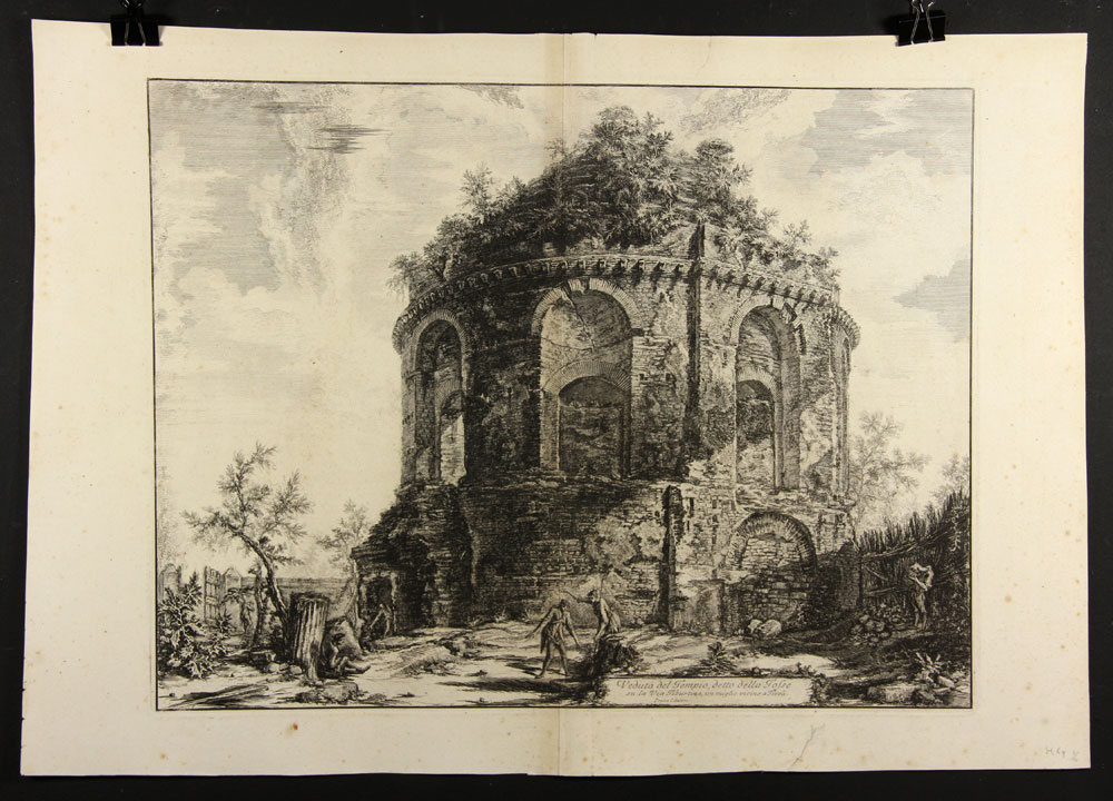 Appraisal: - Piranesi Venduta del Tempio detto della Tosse Etching Giovanni