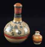 Appraisal: TWO MEXICAN STYLE POTTERY JARS The smallest jar is -