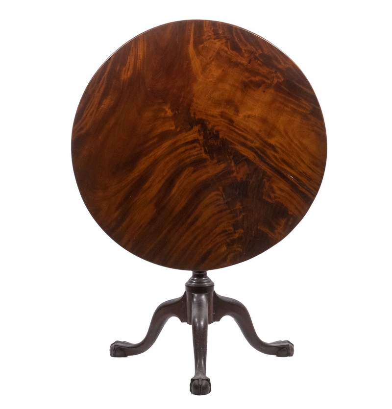 Appraisal: TH C HIGH QUALITY AMERICAN CHIPPENDALE FIGURED MAHOGANY TILT TOP