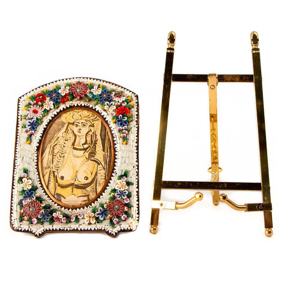 Appraisal: A brass frame and an enamel frame A brass frame