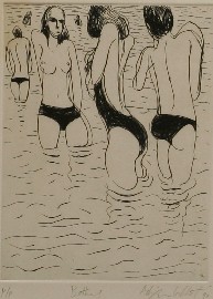 Appraisal: Adrian Lockhart Adrian Lockhart born Bathers etching P P signed