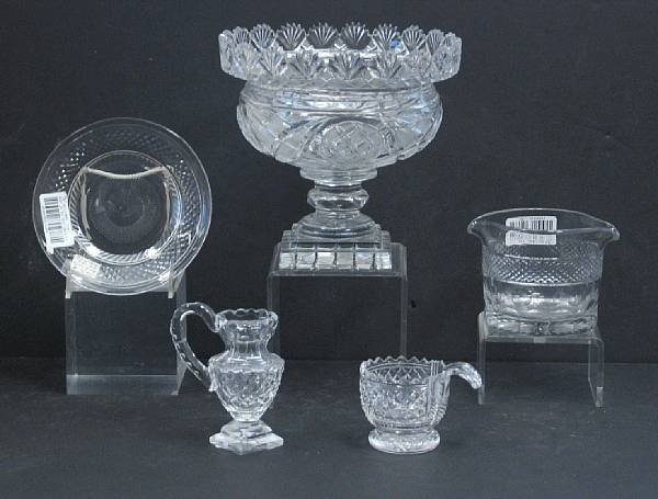 Appraisal: An assembled group of English and Irish cut glass th