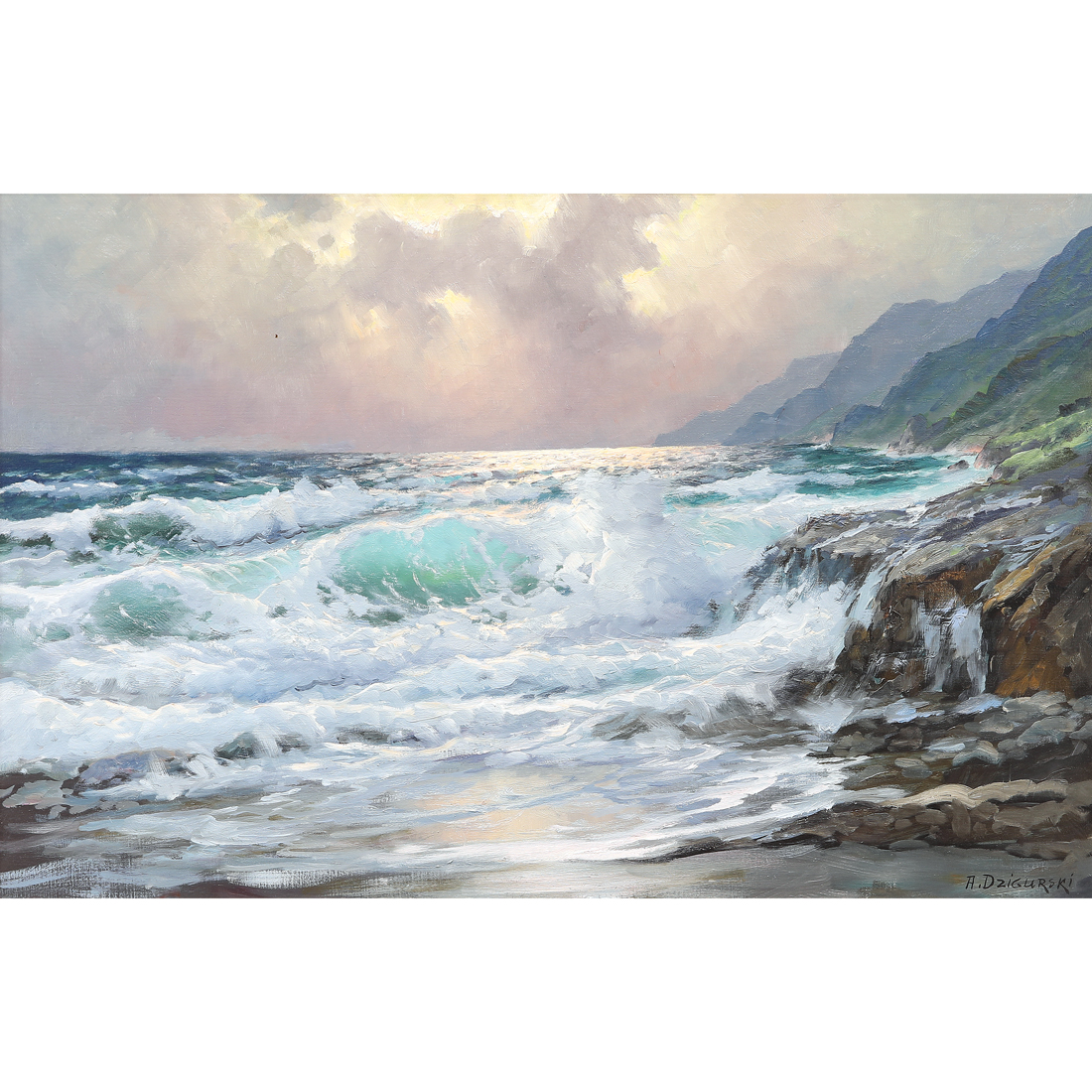 Appraisal: PAINTING ALEXANDER DZIGURSKI Alexander Dzigurski American - Seascape oil on