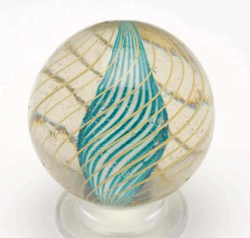 Appraisal: Candy-Striped Solid Core Swirl Marble Description Core is white with