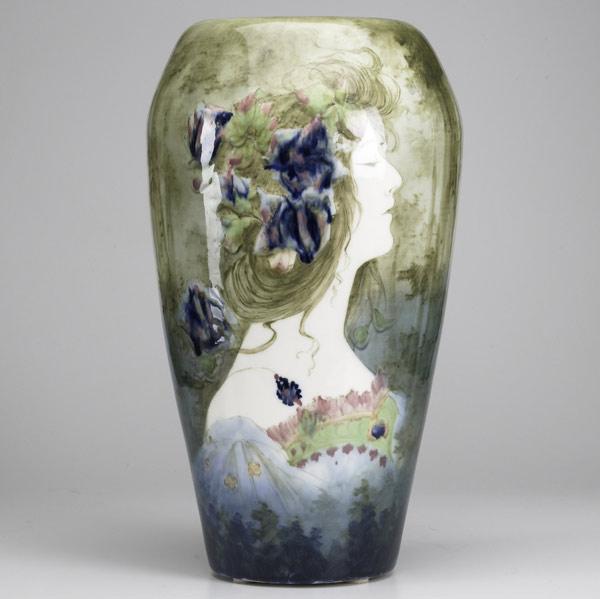 Appraisal: RIESSNER STELLMACHER KESSELTall Amphora porcelain floor vaseRestored baseAMPHORA stamp spurious