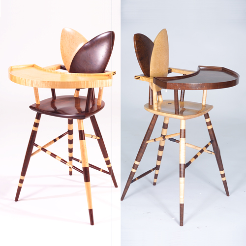 Appraisal: ALPHONSE MATTIA Pair of P T J High Chairs in