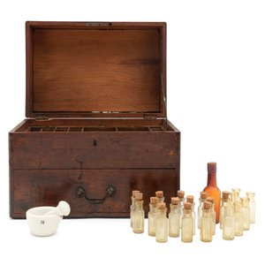 Appraisal: An English Travelling Apothecary Case th Century opening to a