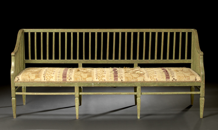 Appraisal: Directoire-Style Polychromed Settee early th century of box form the